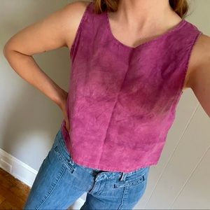 Sister Nettle crop tank botanically dyed